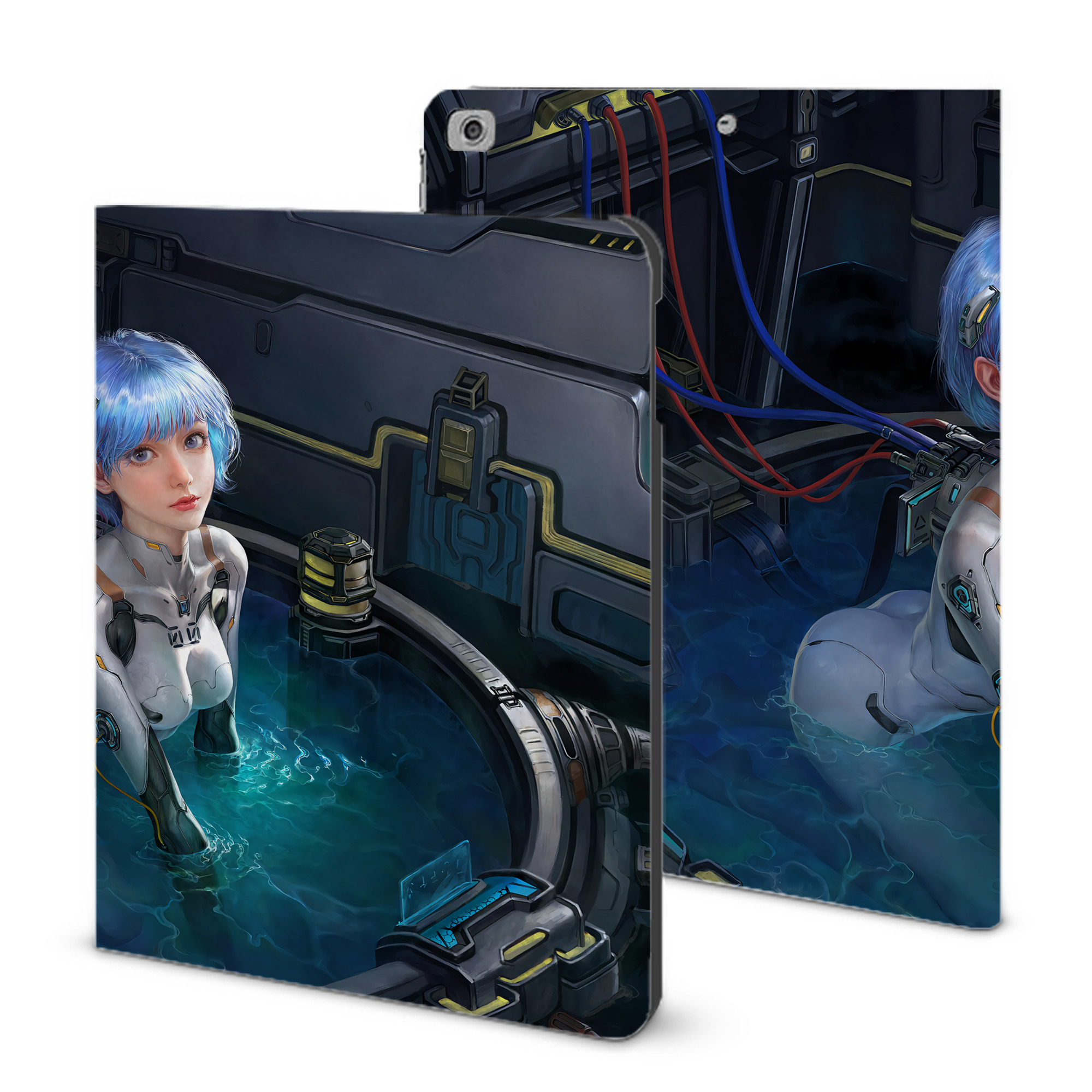 （画像用） EVA 新世紀エヴァンゲリオン IPad ケース ブック型 PUレザー TPU 耐衝撃 軽量 薄型 ペン収納なし 全面保護 IPad 各モデル対応